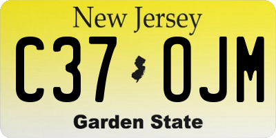 NJ license plate C37OJM