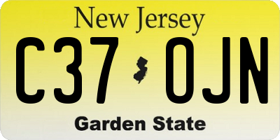 NJ license plate C37OJN