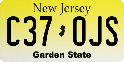 NJ license plate C37OJS