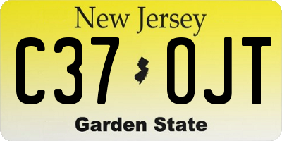 NJ license plate C37OJT