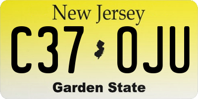 NJ license plate C37OJU