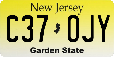 NJ license plate C37OJY