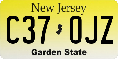 NJ license plate C37OJZ