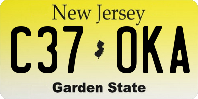 NJ license plate C37OKA