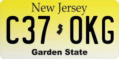 NJ license plate C37OKG