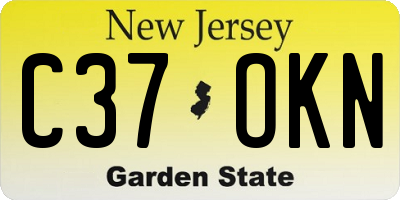 NJ license plate C37OKN