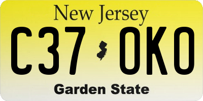NJ license plate C37OKO
