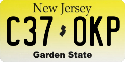 NJ license plate C37OKP