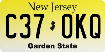 NJ license plate C37OKQ