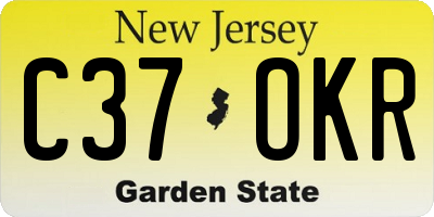 NJ license plate C37OKR
