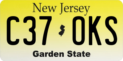 NJ license plate C37OKS