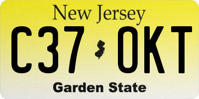 NJ license plate C37OKT