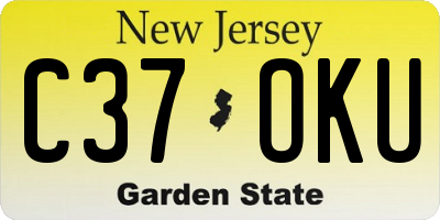 NJ license plate C37OKU