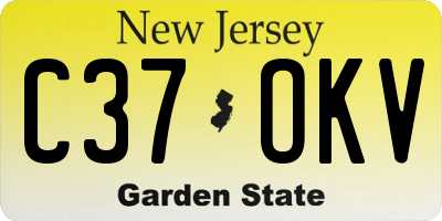 NJ license plate C37OKV