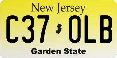 NJ license plate C37OLB