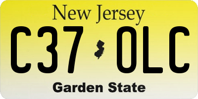 NJ license plate C37OLC