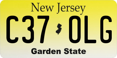 NJ license plate C37OLG