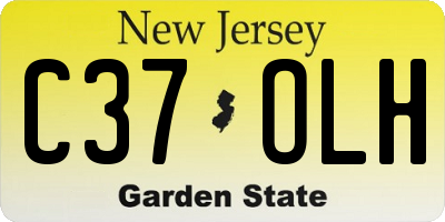 NJ license plate C37OLH