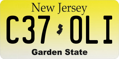 NJ license plate C37OLI