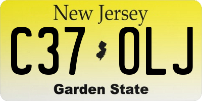 NJ license plate C37OLJ