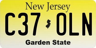 NJ license plate C37OLN