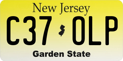 NJ license plate C37OLP