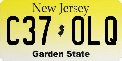 NJ license plate C37OLQ