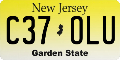 NJ license plate C37OLU