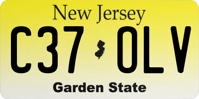 NJ license plate C37OLV