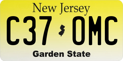 NJ license plate C37OMC