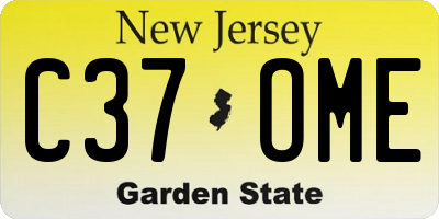 NJ license plate C37OME