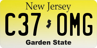 NJ license plate C37OMG