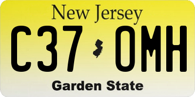 NJ license plate C37OMH