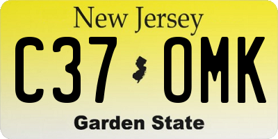 NJ license plate C37OMK