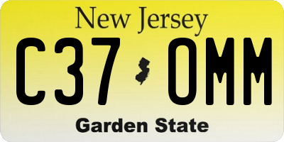 NJ license plate C37OMM