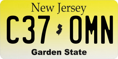 NJ license plate C37OMN
