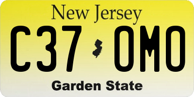 NJ license plate C37OMO