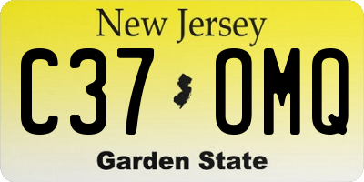 NJ license plate C37OMQ