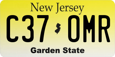 NJ license plate C37OMR