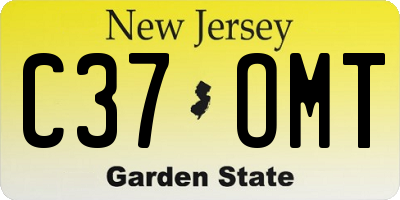 NJ license plate C37OMT