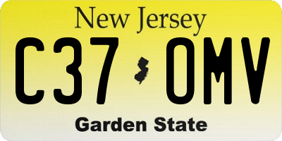 NJ license plate C37OMV