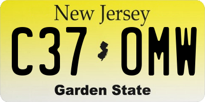 NJ license plate C37OMW
