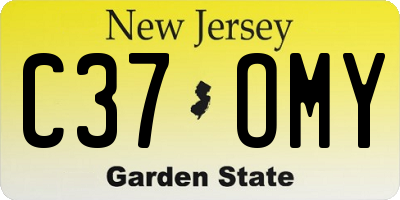 NJ license plate C37OMY