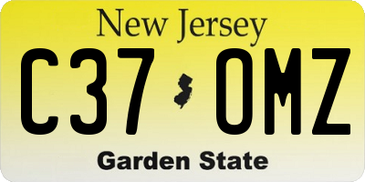 NJ license plate C37OMZ