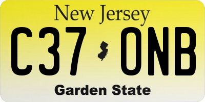NJ license plate C37ONB