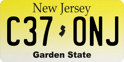 NJ license plate C37ONJ