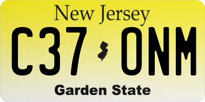 NJ license plate C37ONM