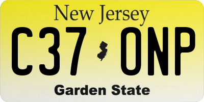 NJ license plate C37ONP