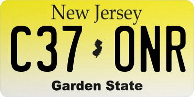 NJ license plate C37ONR