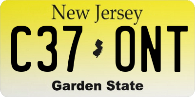 NJ license plate C37ONT